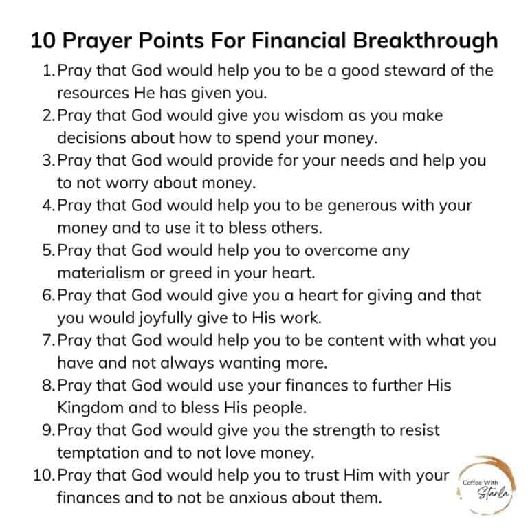 5 Miracle Prayers For Financial Breakthrough - Coffee With Starla