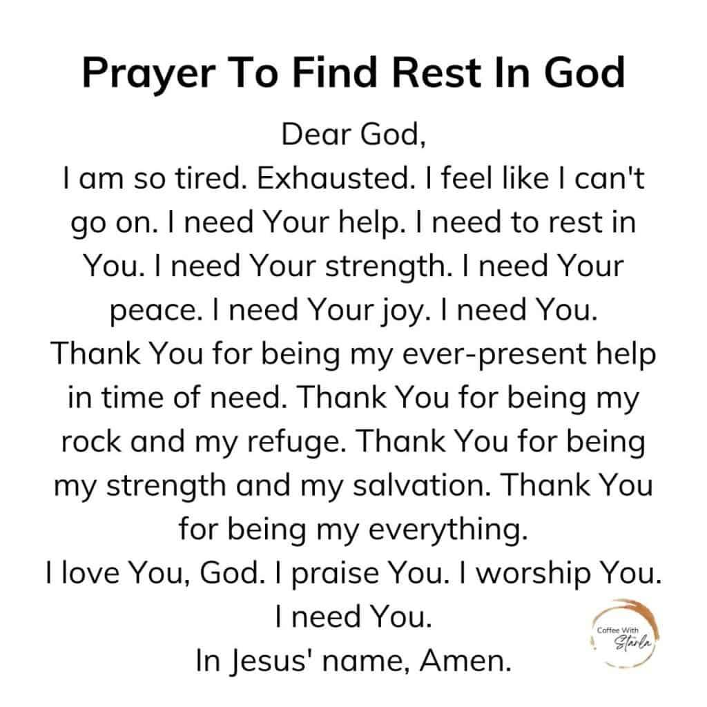 prayer to find rest in God