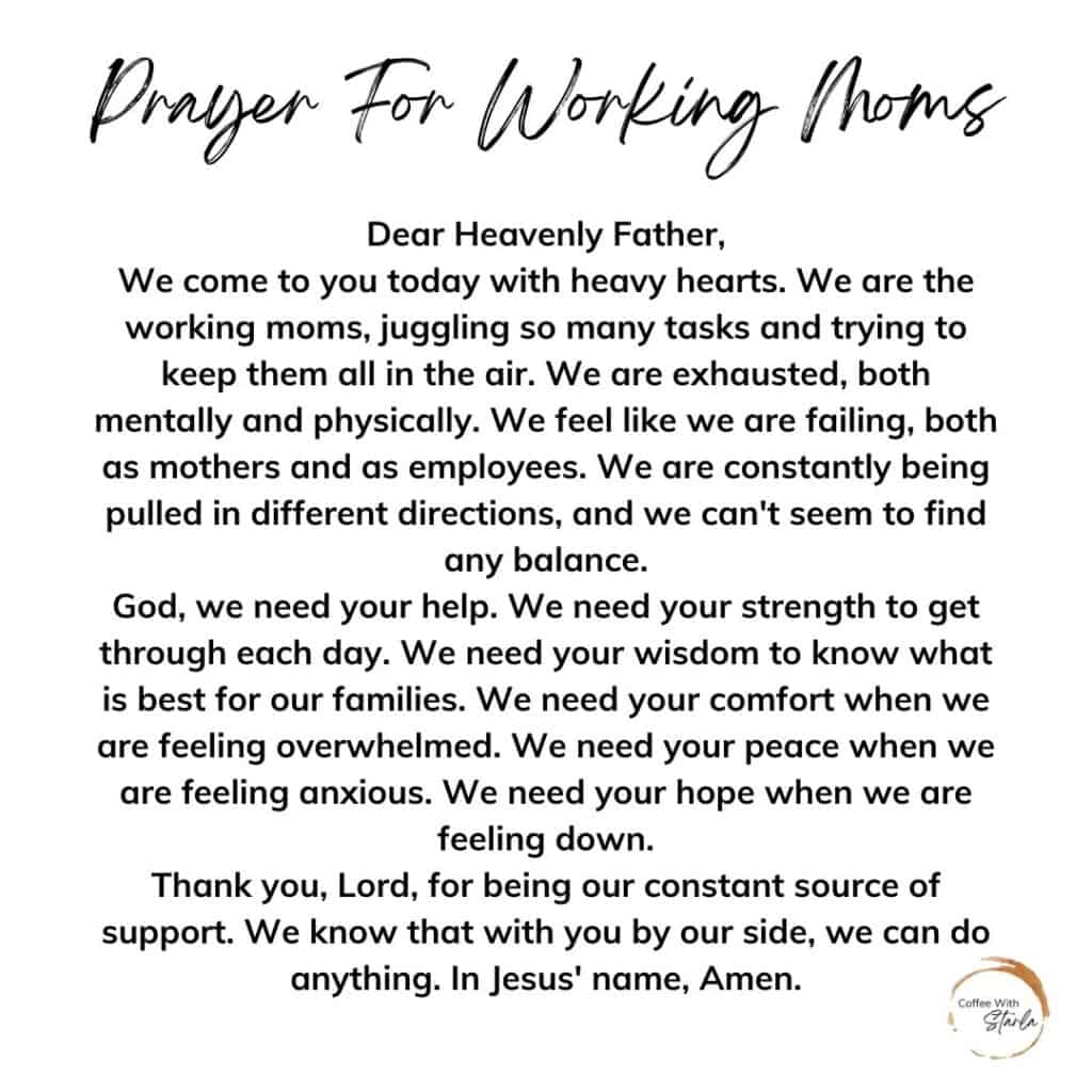 prayer for working moms