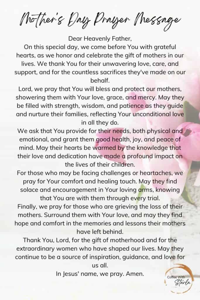 mothers day prayer message