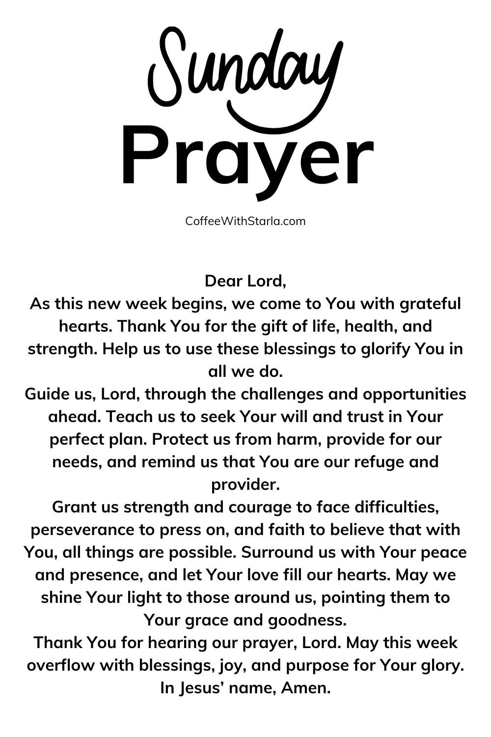 Prayer For A New Week + Prayer Points - Coffee With Starla